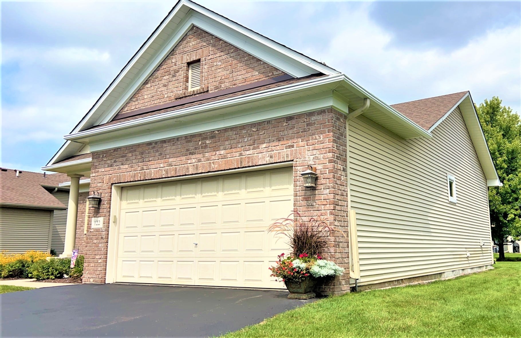 New gutters on a brick house.