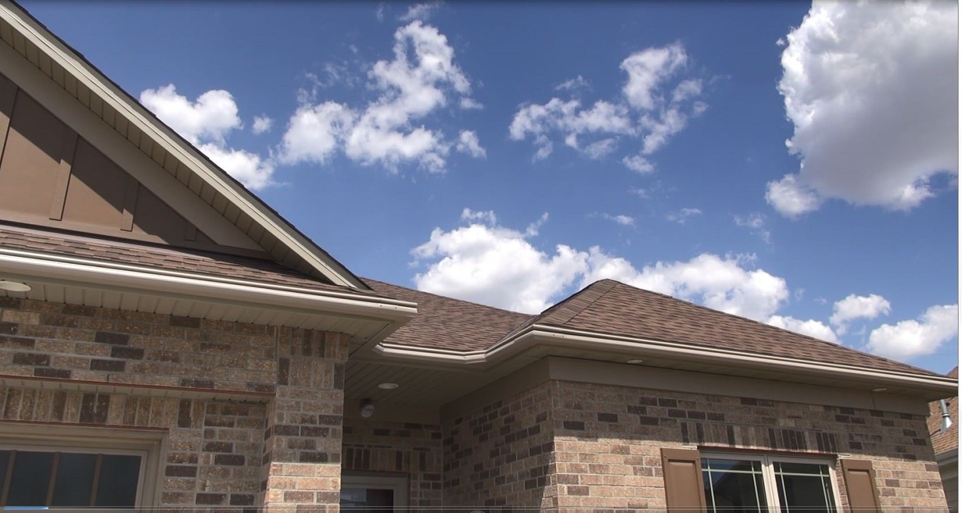 newly installed GAF roofing shingles