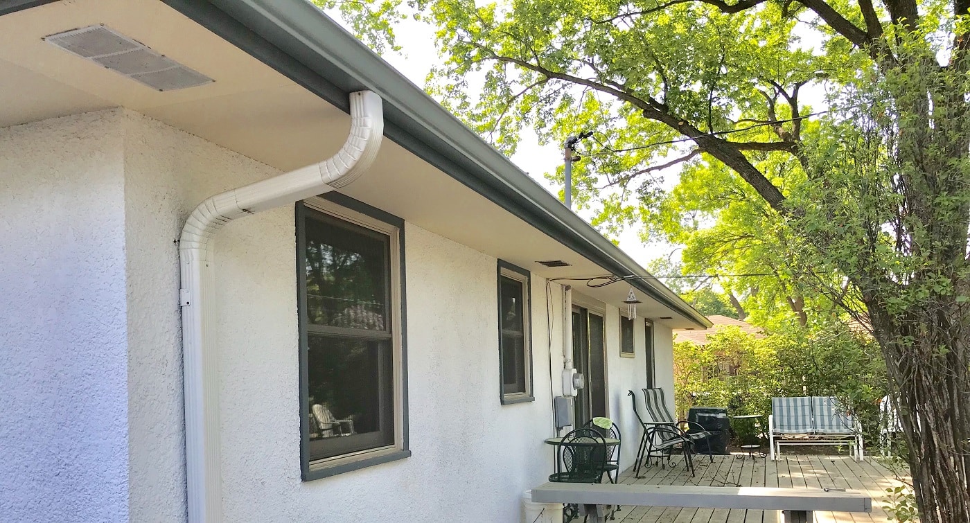 before LeafGuard gutter installation on St Paul home