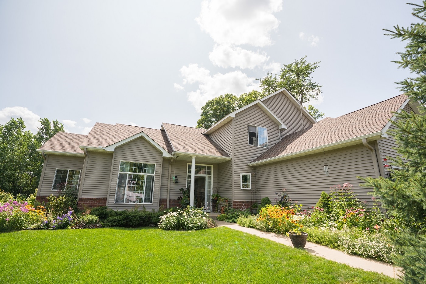  Siding on a home in summer