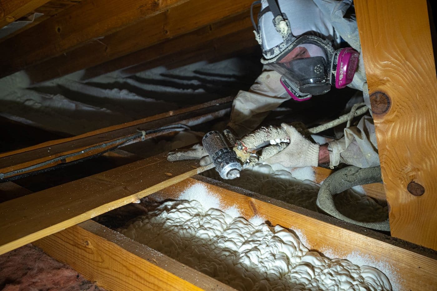 spray foam insulation installed by Lindus Construction
