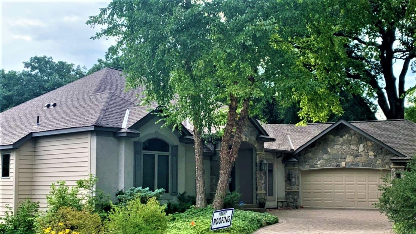 Newly installed GAF Timberline® AS II shingles on Eden Prairie home