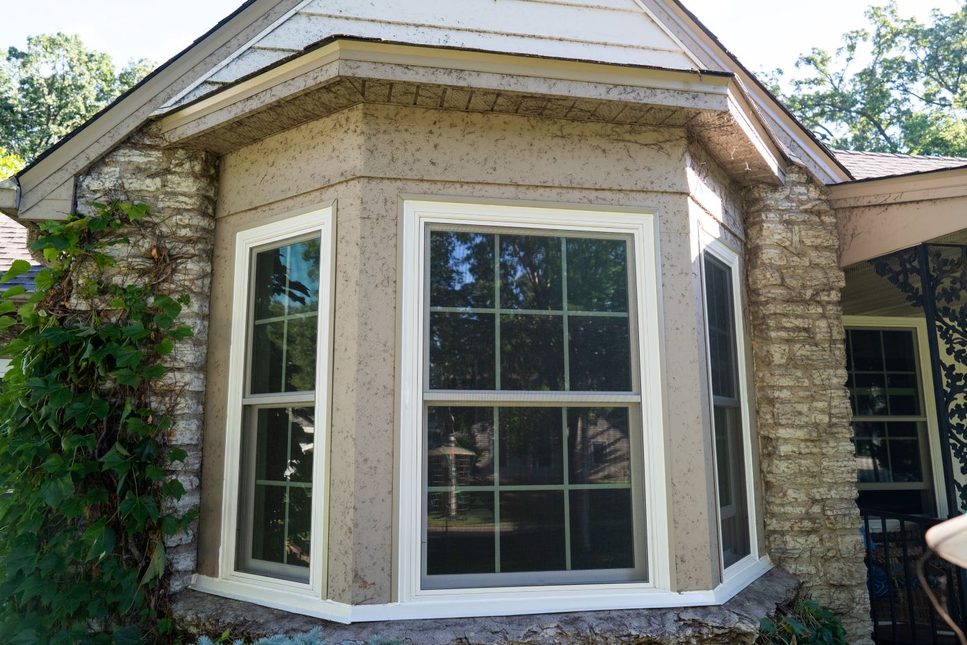 Completed house window installation